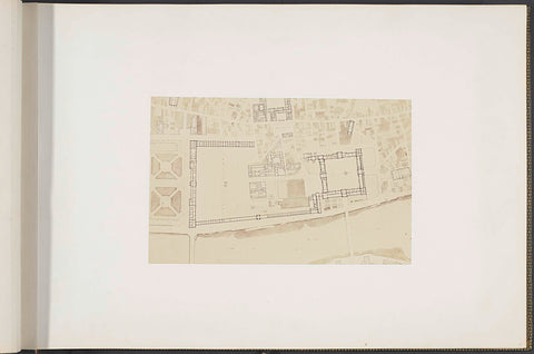 Map of the Louvre and surroundings around 1830, Édouard Denis Baldus, c. 1857 Canvas Print