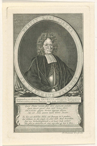 Portrait of Hendrik Arnaud, Nicolaas van Frankendaal, 1765 Canvas Print