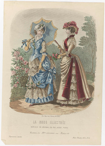 La Mode Illustrée, 1883, No. 28 : Toilettes de Mme Coussinet (...), Charles Rabouille, 1883 Canvas Print