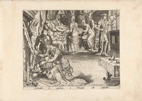 Tamar cooks for Amnon, Philips Galle, 1559 Canvas Print