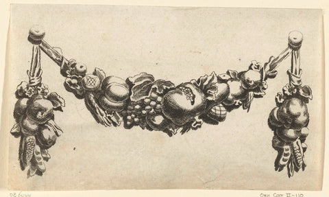 Fesen with a bunch of grapes and a cracked pomegranate in the middle, Francoys Dancx, c. 1654 - before 1677 Canvas Print