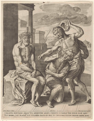 Mockery of Christ, Jerome Wierix, 1563 - before 1586 Canvas Print