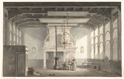 The room in the Kloveniersdoelen in Dordrecht where the National Synod was held in the years 1618-1619, 1836, Johannes Rutten, 1836 Canvas Print