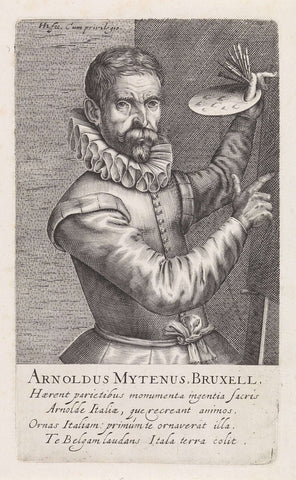 Portrait of Arnold Mytens, Hendrick Hondius (I), 1610 Canvas Print