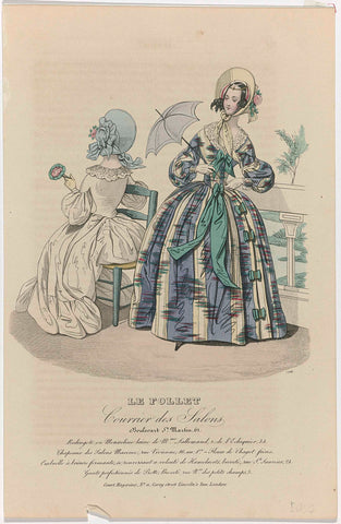 Le Follet Courrier des Salons, 1838, No. 758: Redingote en Mousseline lain (...), anonymous, 1838 Canvas Print