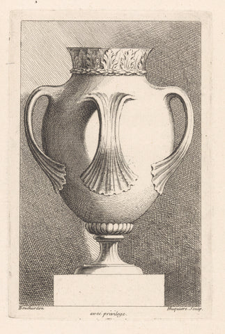 Vase with three ears, Gabriel Huquier, 1729 - 1737 Canvas Print