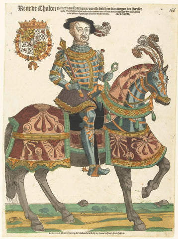 Portrait of René de Châlon on horseback, Cornelis Anthonisz. (manner of), 1543 Canvas Print