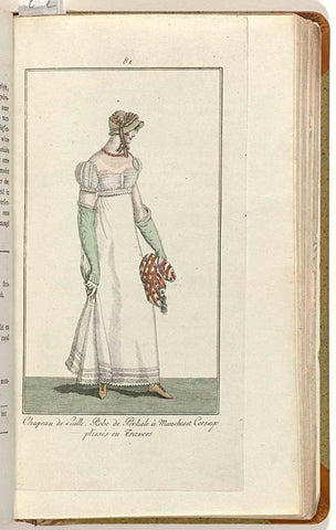 Elegantia, or magazine of fashion, luxury and taste for ladies, June 1809, No. 81: Chapeau de Paille..., anonymous, 1809 Canvas Print