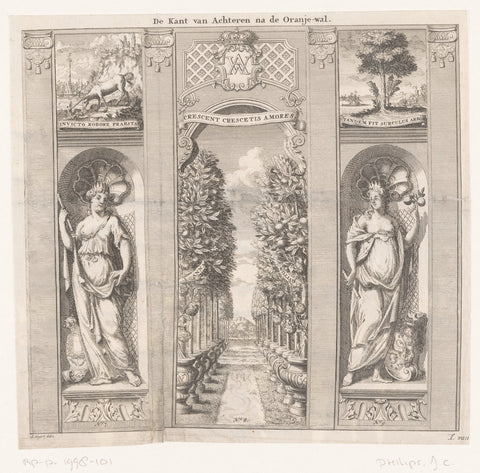 Personifications of the genera Hannover and Nassau and an orangery, Jan Caspar Philips, in or before 1734 Canvas Print