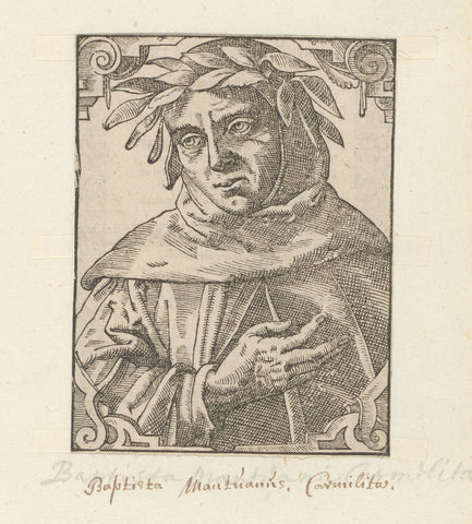 Portrait of Baptista Mantuanus, anonymous, 1549 - 1577 Canvas Print