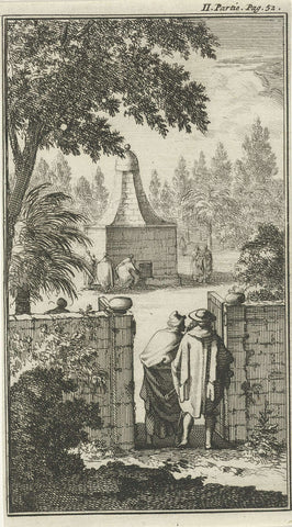 Graftombe van de Heilige George, de poortwachter te Damascus, Jan Luyken, 1689 Canvas Print