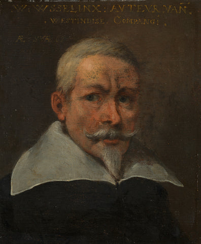 Portrait of Willem Usselinx, Merchant and Founder of the Dutch West Indies Company, anonymous, 1637 Canvas Print