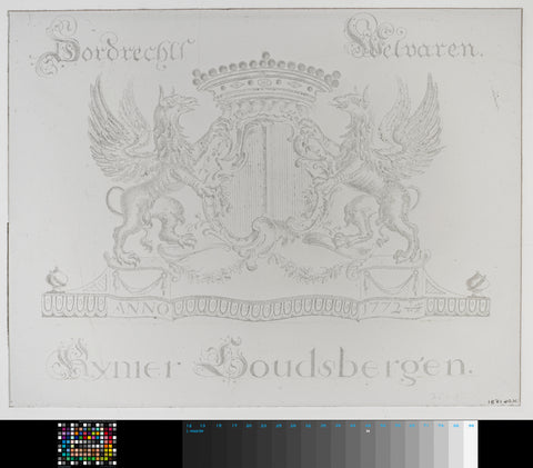 Diamond with the crowned coat of arms of Dordrecht, Hendrik Scholting (possibly), c. 1772 Canvas Print