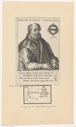 Portrait of Johan van Zuren, Hendrick Goltzius, 1588 Canvas Print