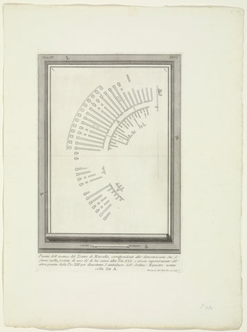 Plattegrond van het Theater van Marcellus, Giovanni Battista Piranesi, c. 1756 - c. 1757 Canvas Print