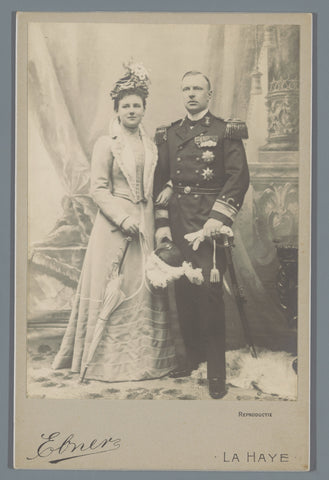 Portrait of Queen Wilhelmina and Prince Hendrik, Ferdinand Robert Ebner, 1901 Canvas Print