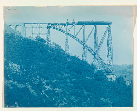 Construction of viaur viaduct in France by Societé de Construction des Battignolles, 6 July 1900, anonymous, 1900 Canvas Print