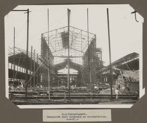 S.O. Goenoengsari. View through cookhouse at mill station. 4-2-27., anonymous, 1927 Canvas Print