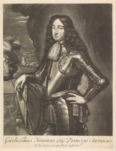 Portrait of William III, Prince of Orange, Pieter Schenk (I), c. 1675 - 1711 Canvas Print