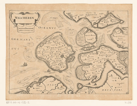 Map of Walcheren, anonymous, c. 1660 - 1696 Canvas Print