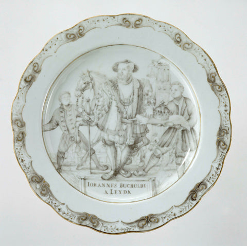 Dish with a portrait of Jan van Leyden, anonymous, c. 1736 Canvas Print