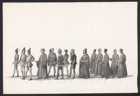 Masquerade by students of the Leiden University of Applied Sciences, 1840 (plate 6), Jacobus Ludovicus Cornet, 1840 Canvas Print