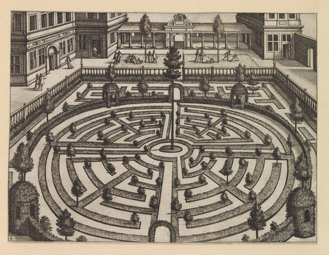 Garden with a round ground floor, anonymous, c. 1601 Canvas Print