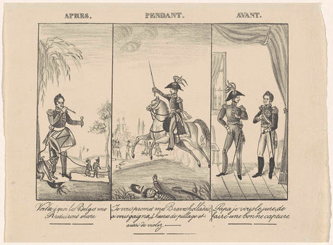 Prince Frederick, Before / During / After battles in Brussels, 1830, anonymous, 1830 - 1831 Canvas Print