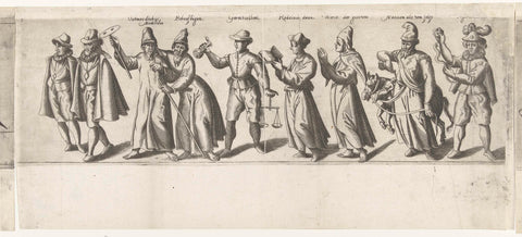 Parade through the chamber of rhetoric De Sonnebloem from Kethel (second part), 1607, anonymous, 1607 Canvas Print