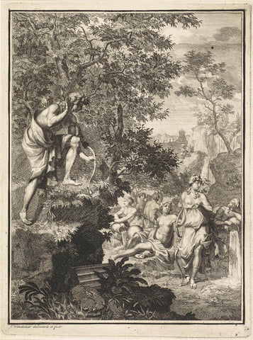 Diana and Actaeon, Jan Wandelaar, 1710 - 1759 Canvas Print