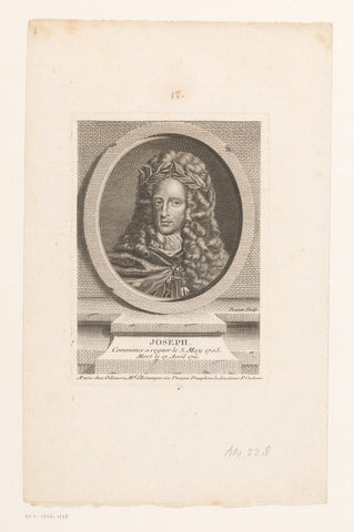 Portrait of Joseph I, Pierre François Basan, 1733 - 1756 Canvas Print