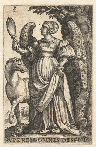 Pride (Superbia), Georg Pencz, 1539 - 1543 Canvas Print