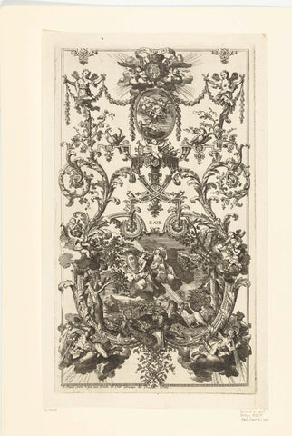 Paneel met het element lucht, Daniël Marot (I), 1712 Canvas Print