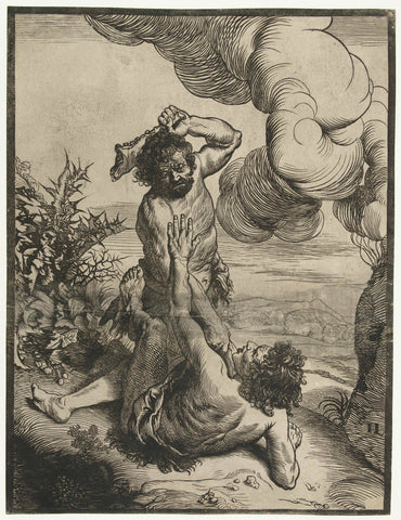 Kaïn doodt Abel, Jan Lievens, 1617 - 1674 Canvas Print