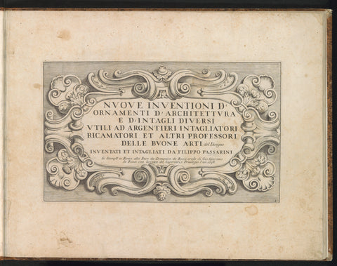 Title print for the series of furniture designs, Filippo Passarini, 1698 Canvas Print