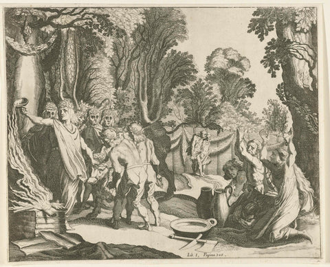 Germanic sacrifice scene, Simon Frisius, 1616 Canvas Print