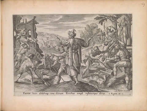 Hizkia has the idols destroyed, Maerten de Vos, 1643 Canvas Print