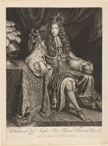 Portrait of William III, Prince of Orange, Jacob Gole, 1688-1724 Canvas Print