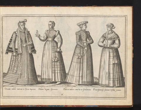 Four women of different positions, dressed according to fashion in Germany c. 1580, Abraham de Bruyn, 1581 Canvas Print