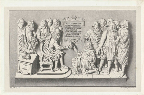 Relief with Hendrik van Brederode and other nobles from the Covenant, 1566, anonymous, 1842 - 1844 Canvas Print