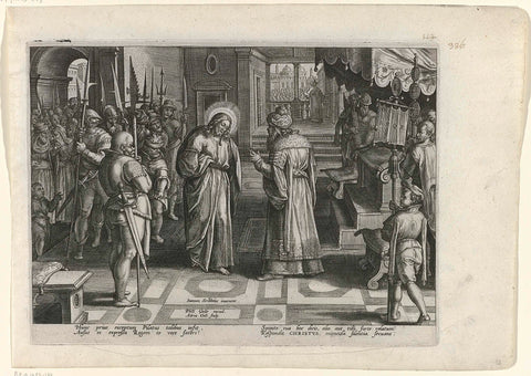 Christ before Pilate, Adriaen Collaert, 1585 - 1586 Canvas Print