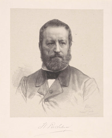 Portrait of artist Wouter Verschuur, August Allebé, in or before 1875 Canvas Print