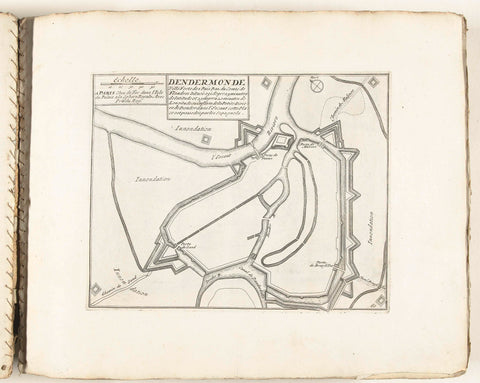 Map of Dendermonde, c. 1702, anonymous, 1702 - 1703 Canvas Print