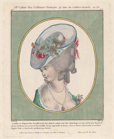 Coeffure en Chapeau blanc, Dupin, 1781 Canvas Print