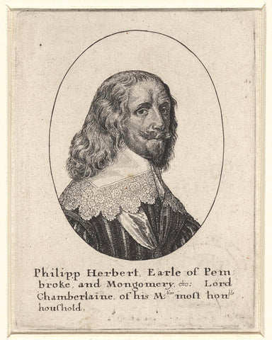 Portrait of Philip Herbert, Earl of Pembroke and Montgomery, Wenceslaus Hollar, 1636-1644 Canvas Print