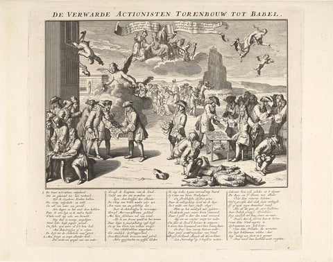 Confused Actionists and the Tower of Babel, 1720, anonymous, 1720 Canvas Print