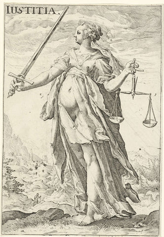 Rechtvaardigheid (Justitia), Jacob Matham (attributed to), 1585 - 1637 Canvas Print