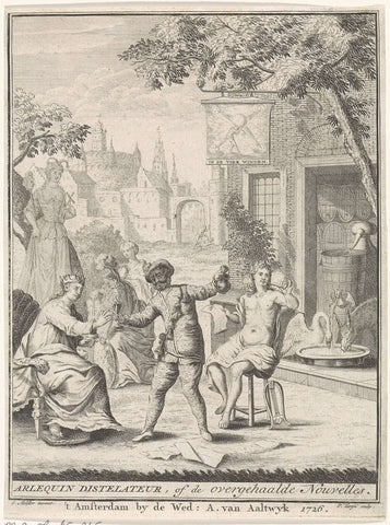 Harlequin as distiller, Pieter Tanjé, 1726 Canvas Print