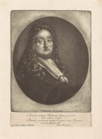 Zelfportret van Ludolf Bakhuysen, Jacob Gole (attributed to), 1701 - 1724 Canvas Print