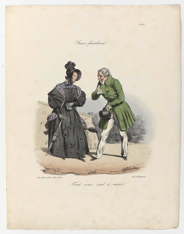 Scènes familières, ca. 1830, No. 10 : Tout vous sied a ravir, Edme Jean Pigal, Gottfried Engelmann, c. 1830 Canvas Print